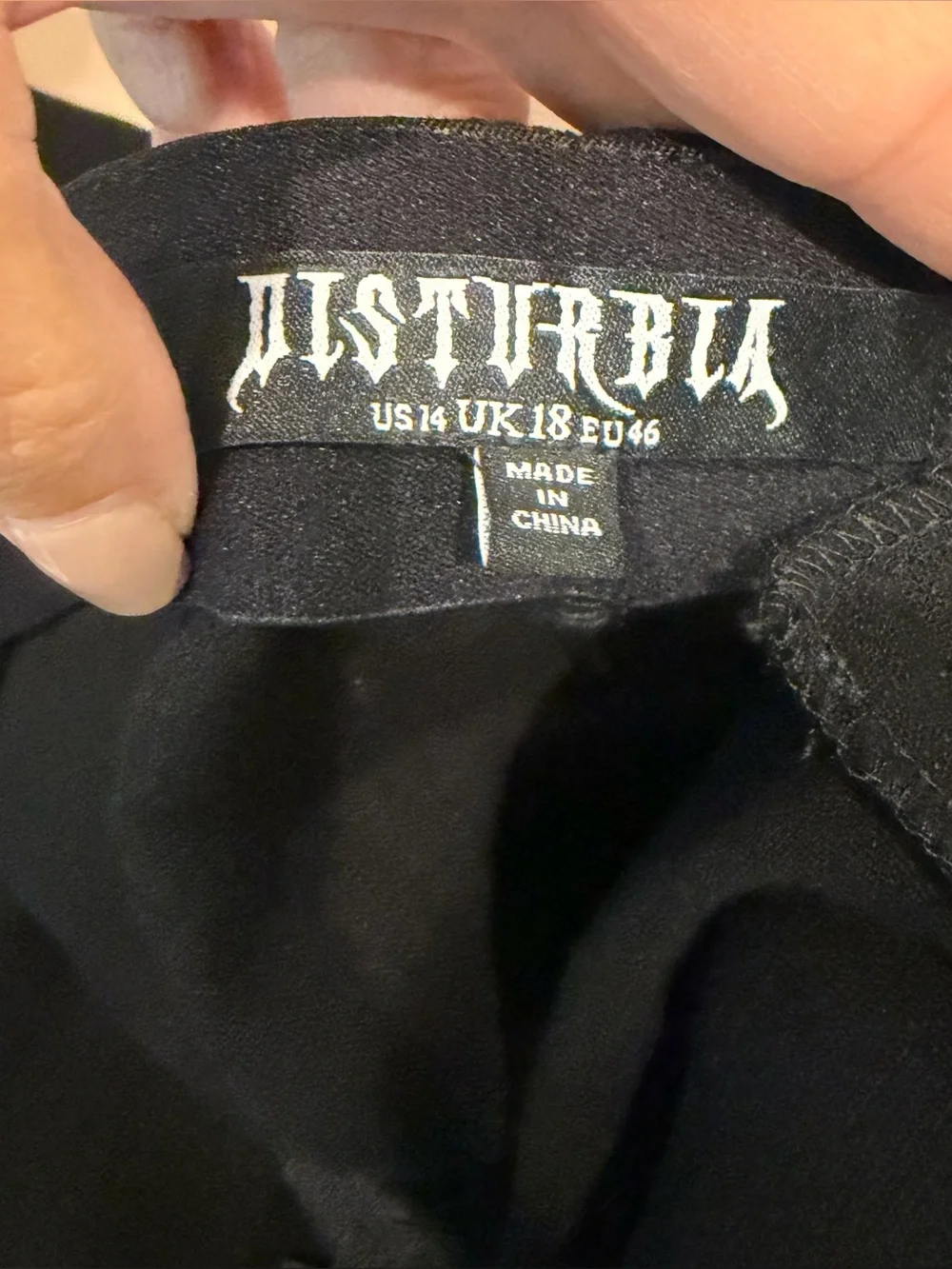 Disturbia Women’s Pants Slacks Cropped Embroidered Black Size 14 Goth Grunge